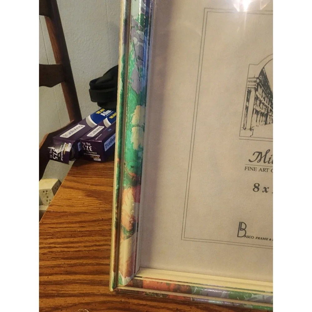 Vintage Fetco Milano Floral Marbled 8×10 Photo Frame, HTF 1980s